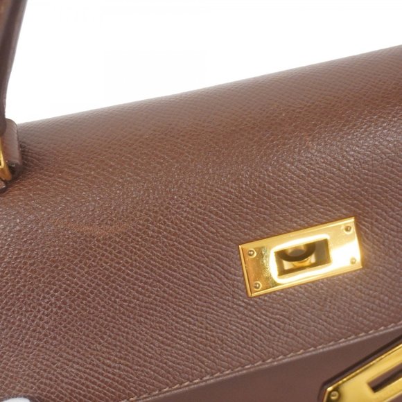 Hermes handbag Kelly 28 Cushvel cacao C stamp ladies - Picture 13 of 16